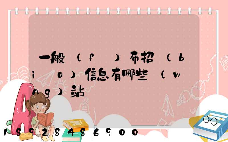 一般發(fā)布招標(biāo)信息有哪些網(wǎng)站