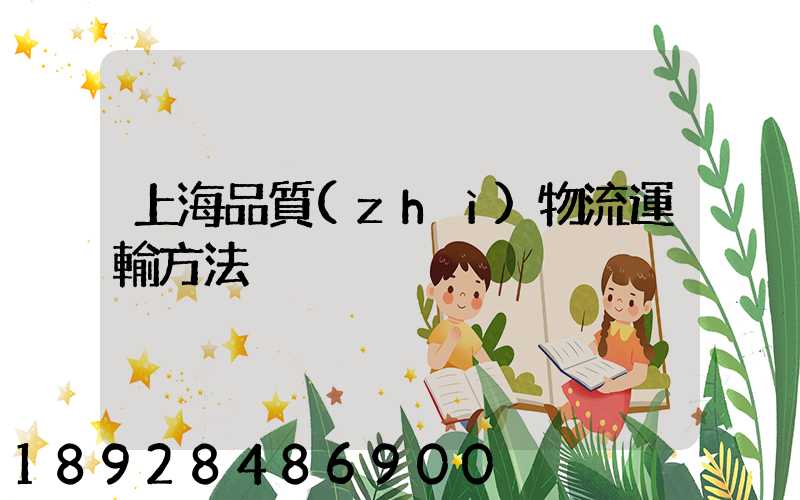 上海品質(zhì)物流運輸方法