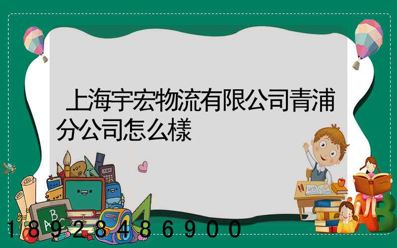 上海宇宏物流有限公司青浦分公司怎么樣
