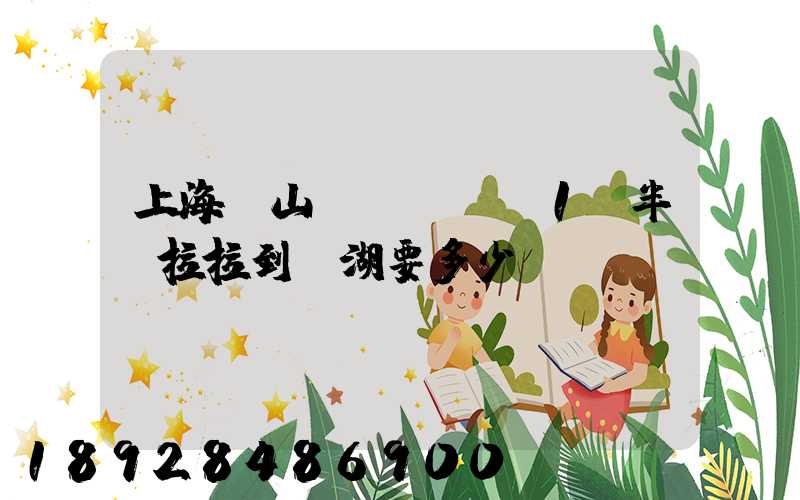 上海寶山區(qū)1噸半貨拉拉到蕪湖要多少車費(fèi)