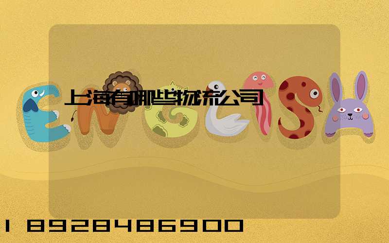 上海有哪些物流公司