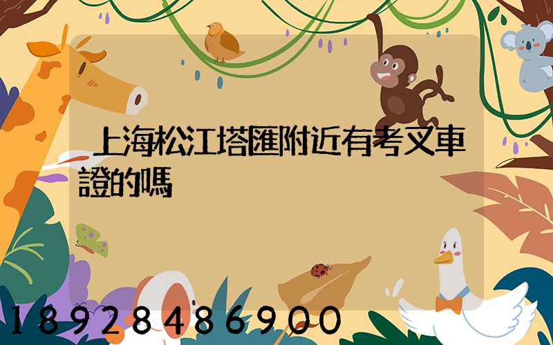 上海松江塔匯附近有考叉車證的嗎