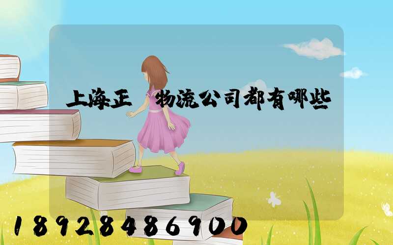上海正規物流公司都有哪些