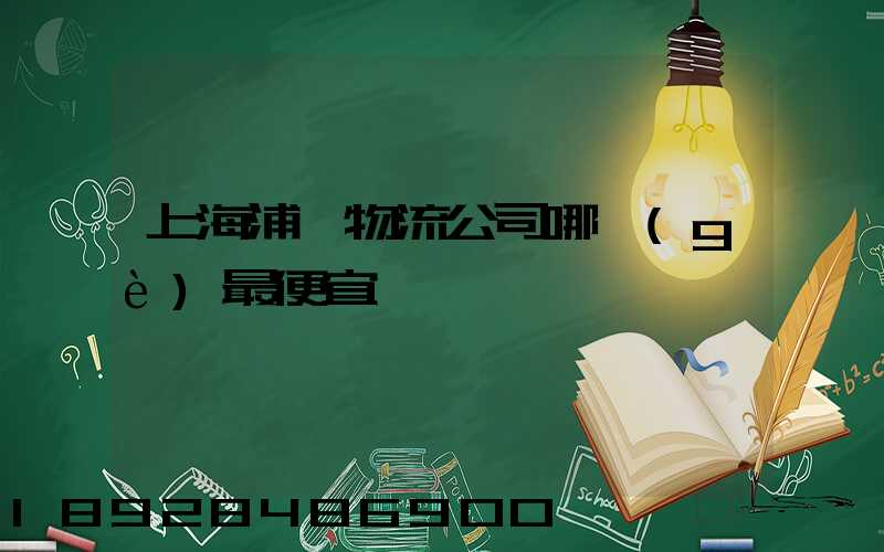 上海浦東物流公司哪個(gè)最便宜