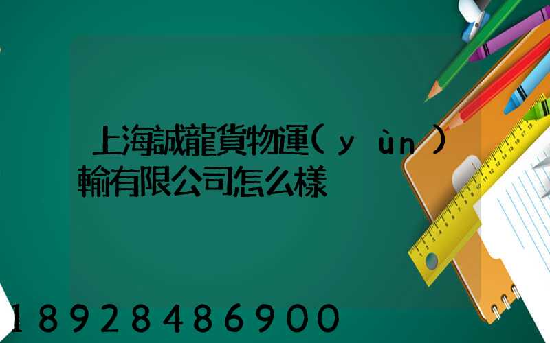 上海誠龍貨物運(yùn)輸有限公司怎么樣