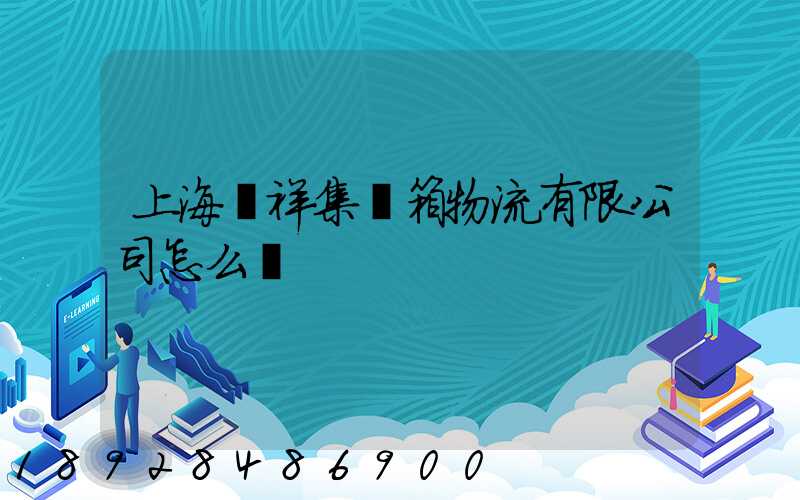 上海運祥集裝箱物流有限公司怎么樣