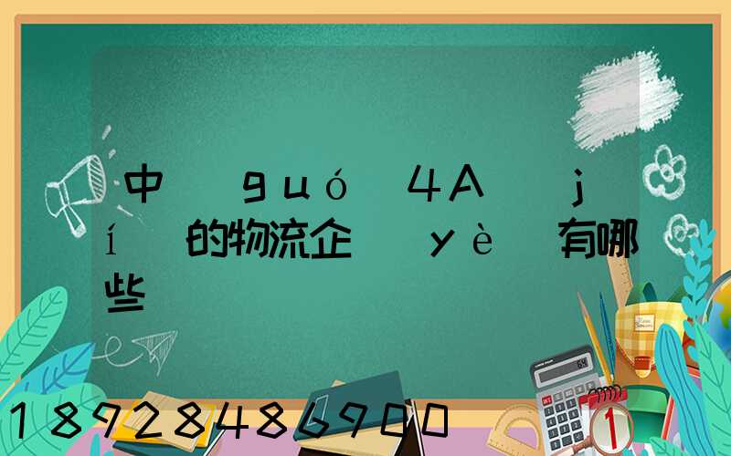 中國(guó)4A級(jí)的物流企業(yè)有哪些