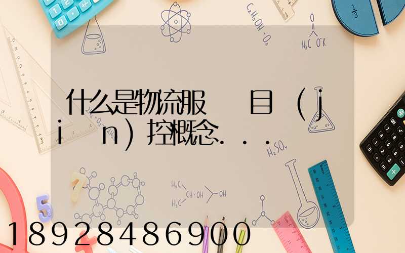 什么是物流服務項目監(jiān)控概念...