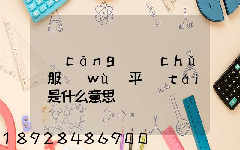 倉(cāng)儲(chǔ)服務(wù)平臺(tái)是什么意思