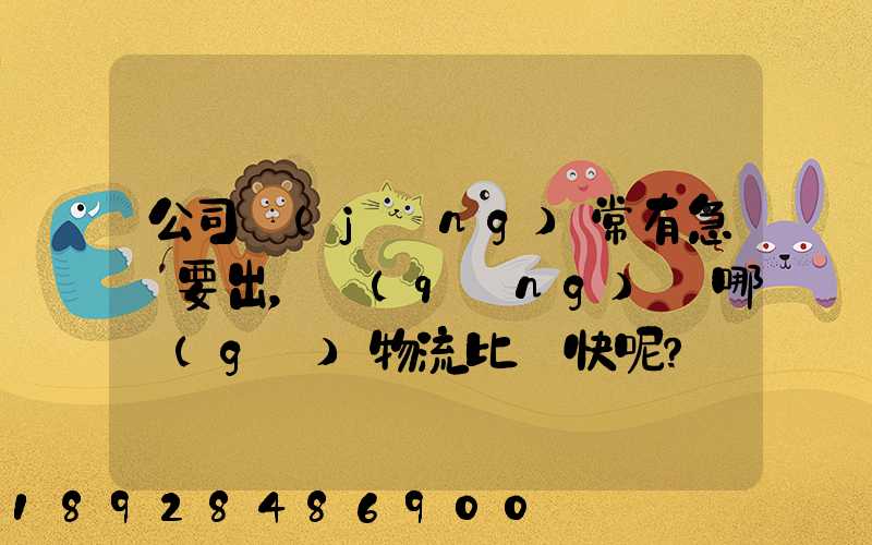 公司經(jīng)常有急貨要出，請(qǐng)問哪個(gè)物流比較快呢？