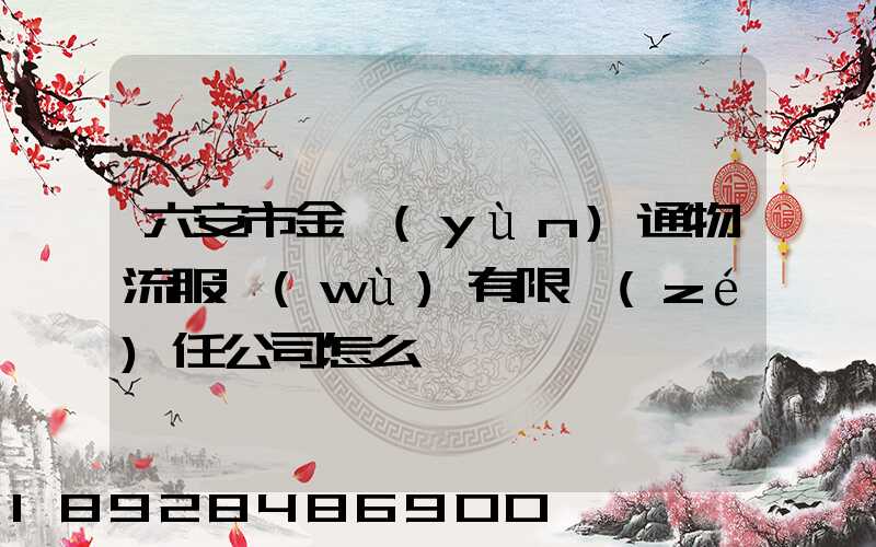 六安市金運(yùn)通物流服務(wù)有限責(zé)任公司怎么樣