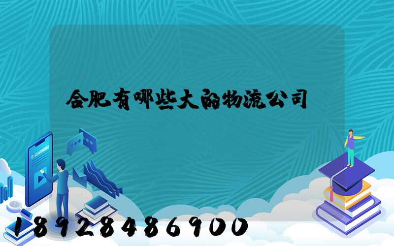 合肥有哪些大的物流公司