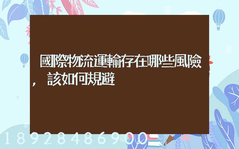 國際物流運輸存在哪些風險,該如何規避