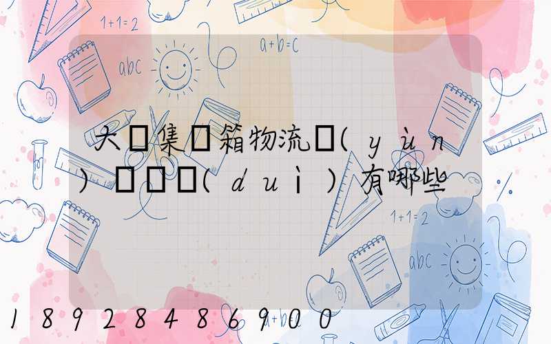 大連集裝箱物流運(yùn)輸車隊(duì)有哪些