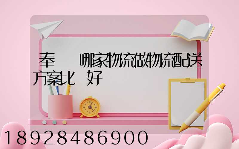 奉賢區哪家物流做物流配送方案比較好