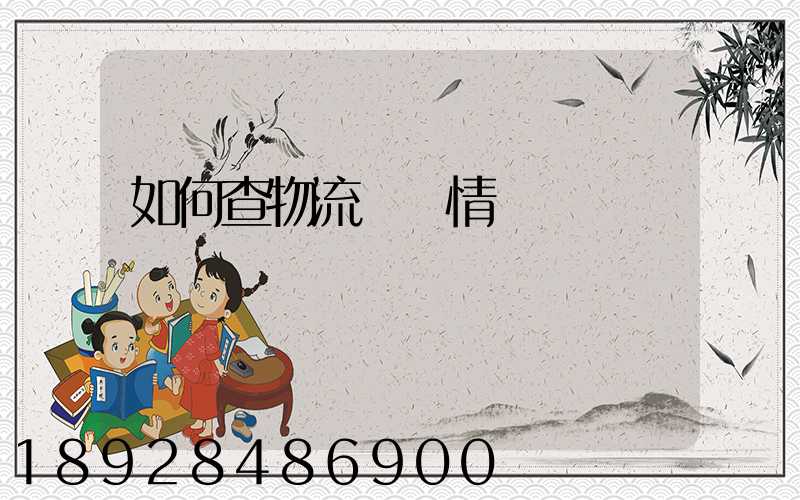 如何查物流運輸情況