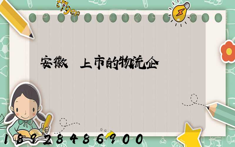 安徽沒上市的物流企業