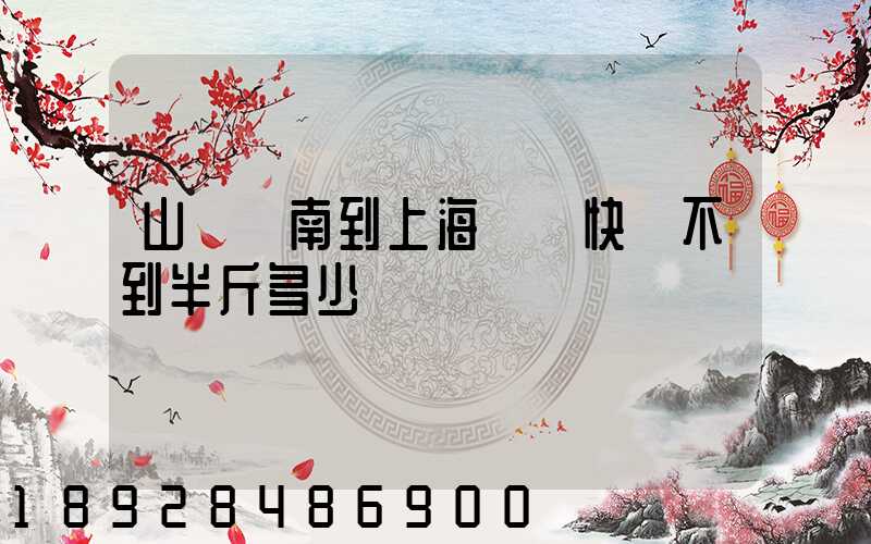 山東濟南到上海順豐快遞不到半斤多少錢