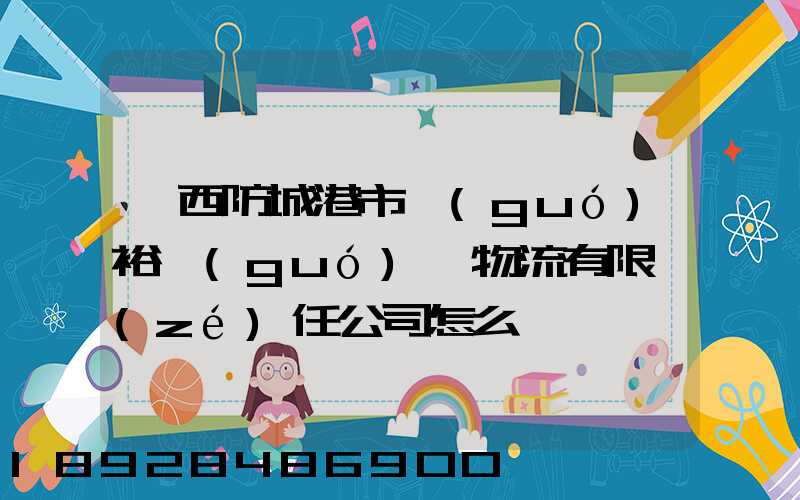 廣西防城港市國(guó)裕國(guó)際物流有限責(zé)任公司怎么樣