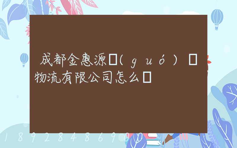 成都金惠源國(guó)際物流有限公司怎么樣