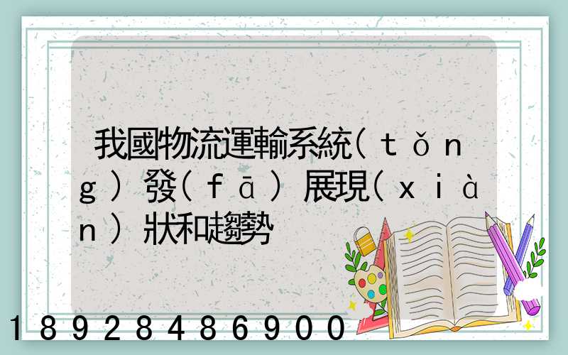 我國物流運輸系統(tǒng)發(fā)展現(xiàn)狀和趨勢