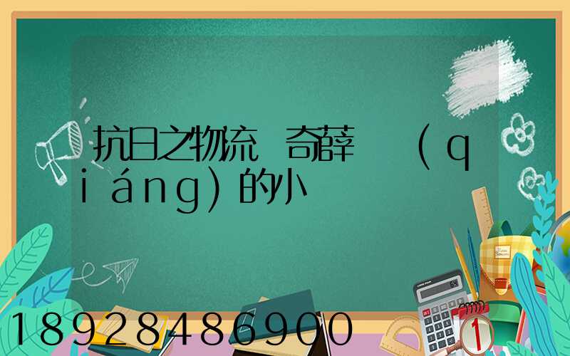 抗日之物流傳奇薛劍強(qiáng)的小說