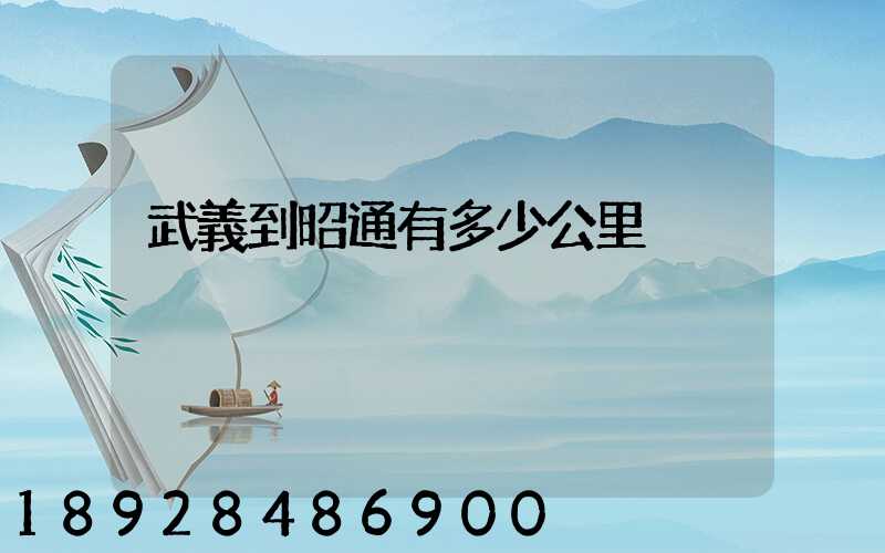 武義到昭通有多少公里