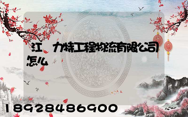 江蘇力特工程物流有限公司怎么樣
