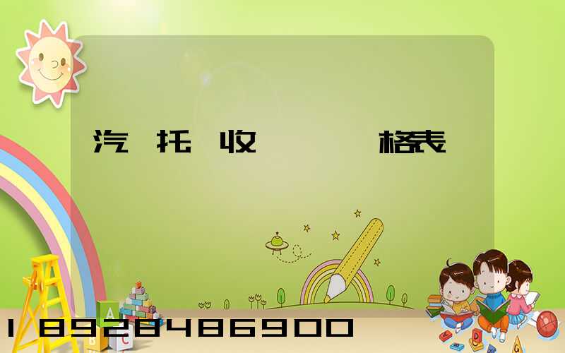 汽車托運收費標準價格表