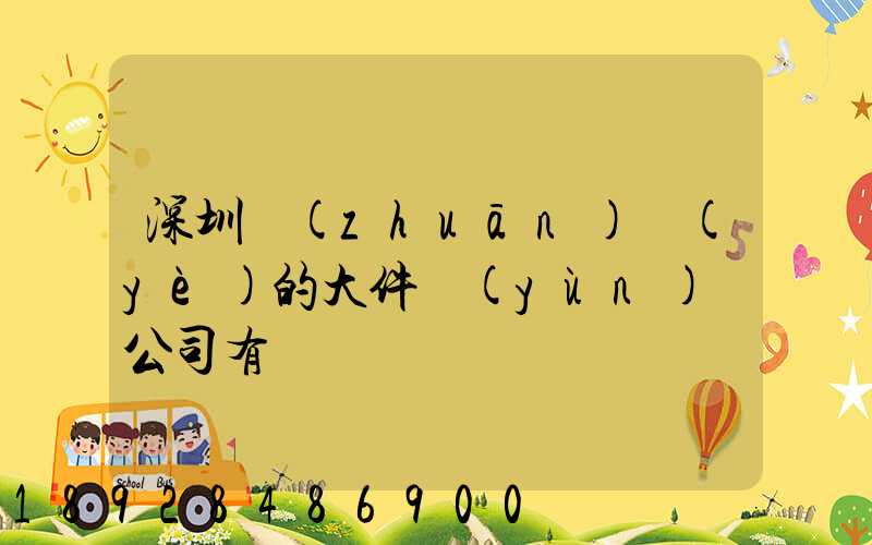 深圳專(zhuān)業(yè)的大件運(yùn)輸公司有嗎