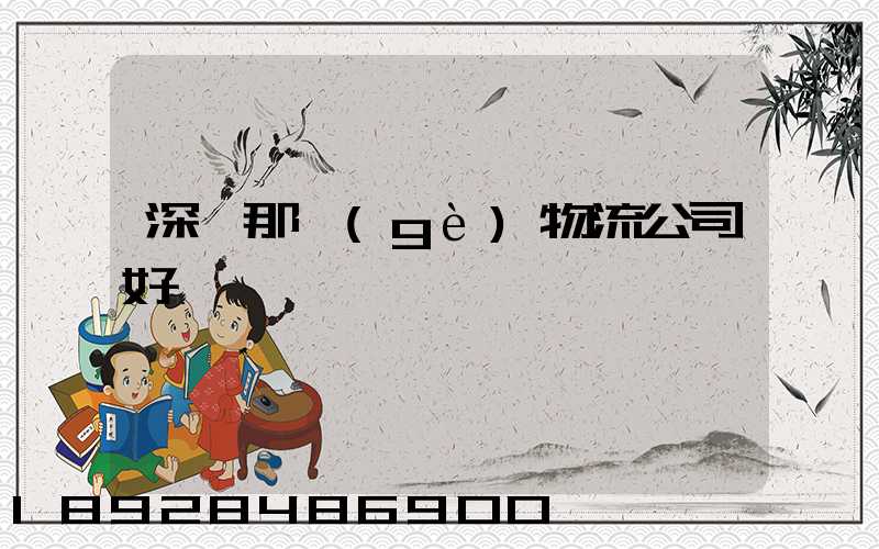 深圳那個(gè)物流公司好