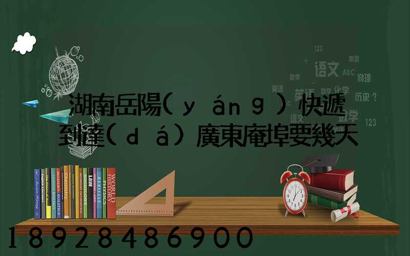 湖南岳陽(yáng)快遞到達(dá)廣東庵埠要幾天