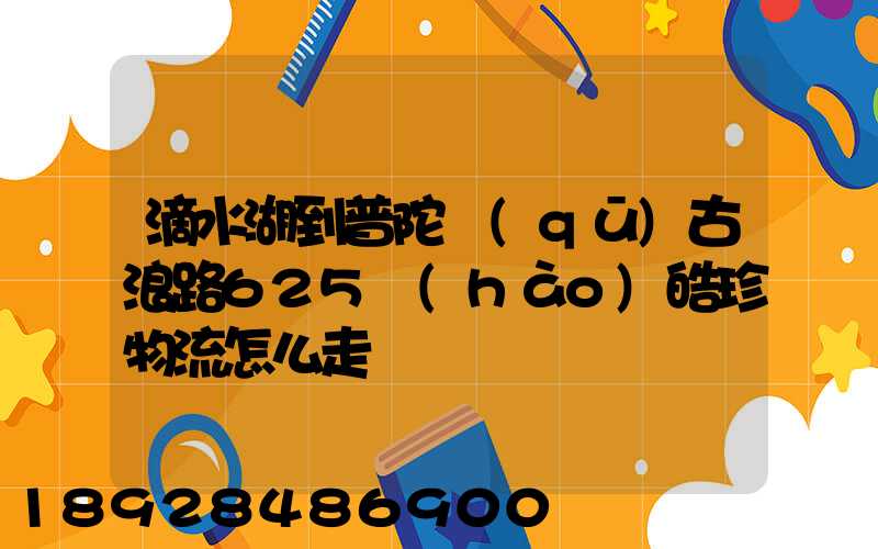 滴水湖到普陀區(qū)古浪路625號(hào)皓珍物流怎么走