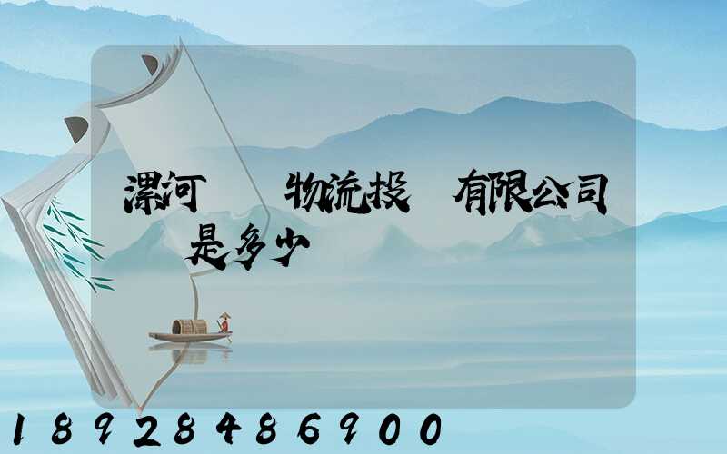 漯河雙匯物流投資有限公司電話是多少