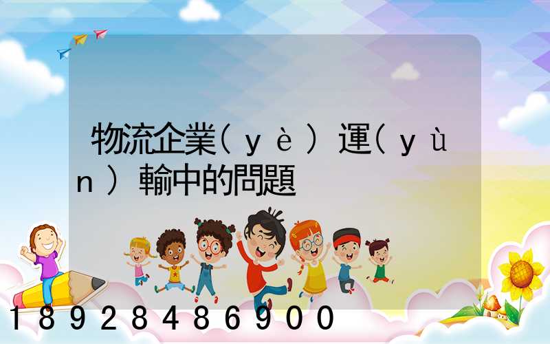 物流企業(yè)運(yùn)輸中的問題