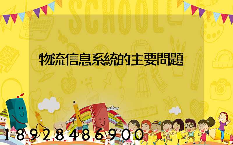 物流信息系統的主要問題