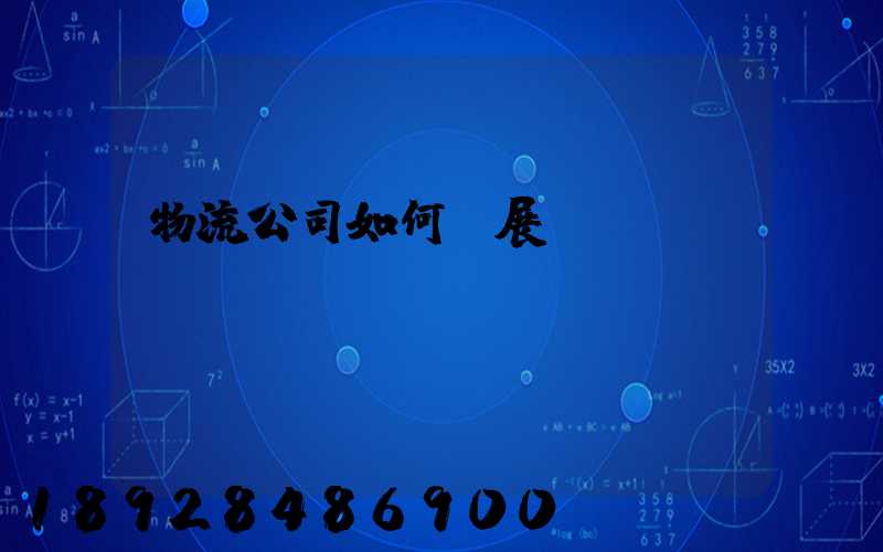 物流公司如何開展業務