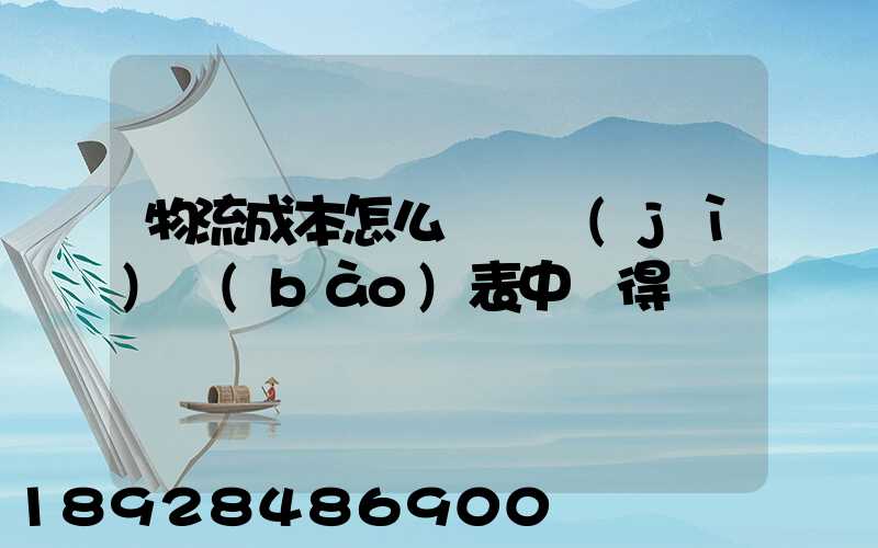 物流成本怎么從會計(jì)報(bào)表中獲得
