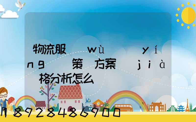 物流服務(wù)營(yíng)銷策劃方案價(jià)格分析怎么寫