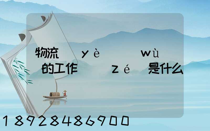 物流業(yè)務(wù)員的工作職責(zé)是什么