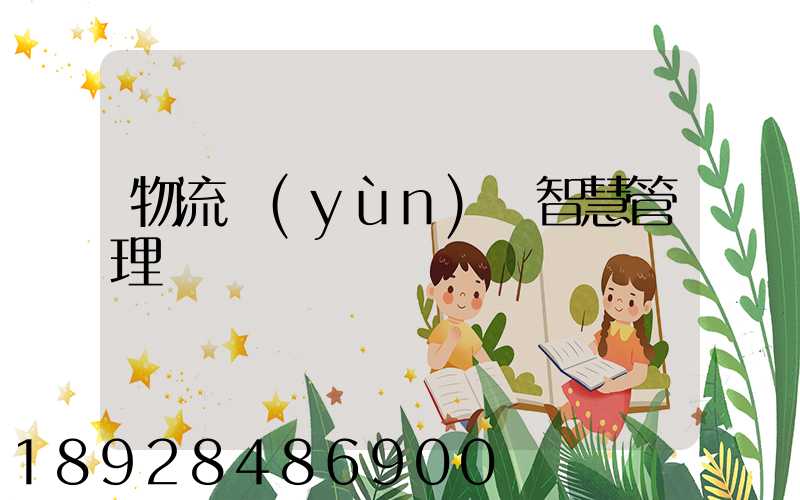 物流運(yùn)輸智慧管理