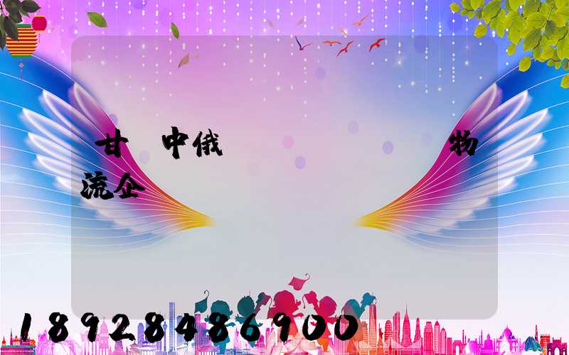 甘肅中俄運(yùn)輸物流企業(yè)