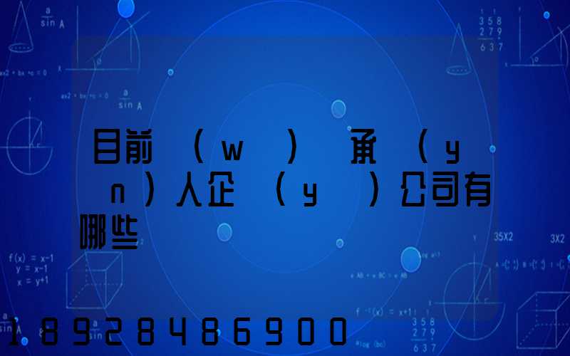 目前無(wú)車承運(yùn)人企業(yè)公司有哪些