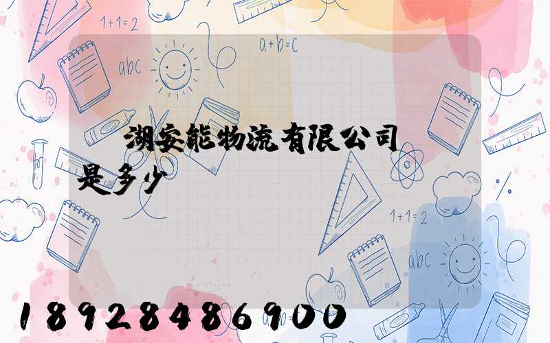 蕪湖安能物流有限公司電話是多少