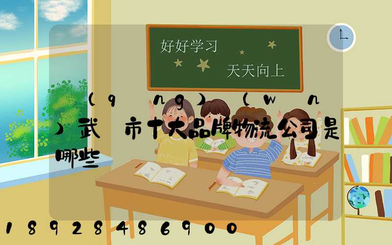 請(qǐng)問(wèn)武漢市十大品牌物流公司是哪些