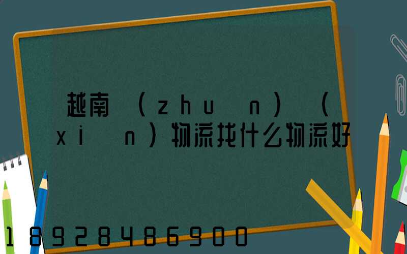 越南專(zhuān)線(xiàn)物流找什么物流好