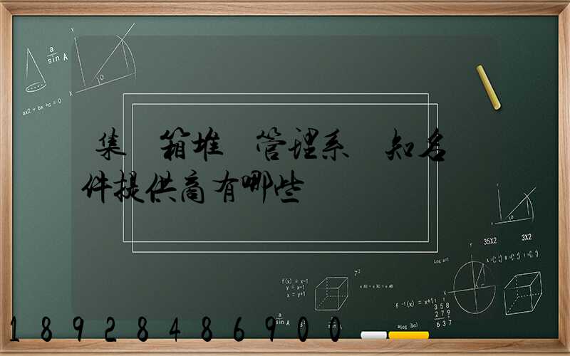 集裝箱堆場管理系統知名軟件提供商有哪些