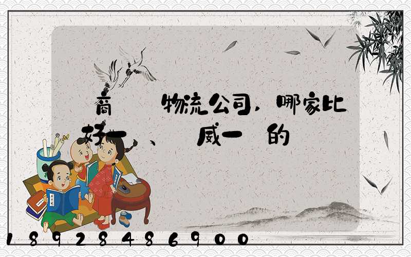 電商倉儲物流公司,哪家比較好一點、權威一點的